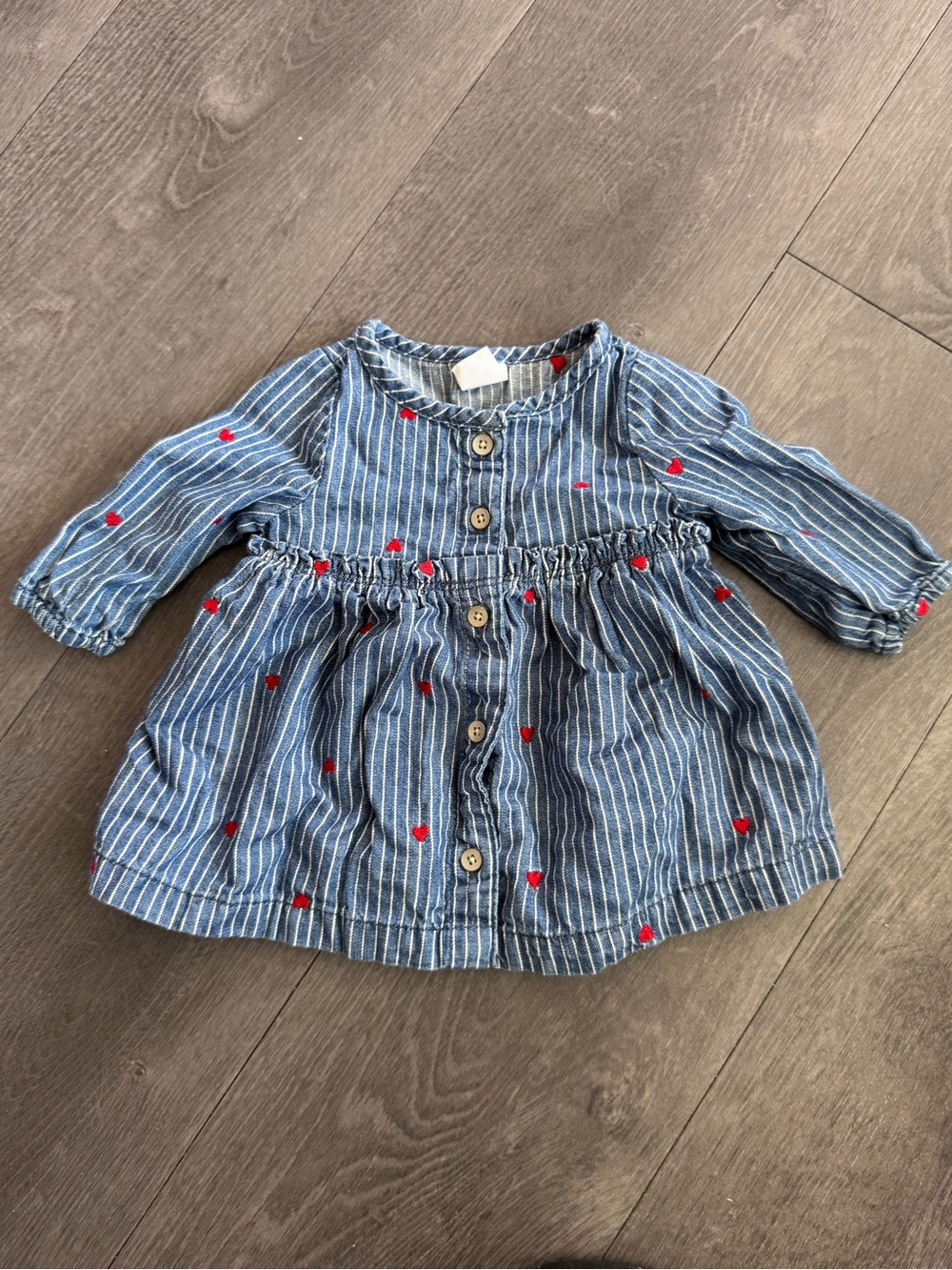 Baby Gap Denim Dress with Red Heart Detail 0-3 Months